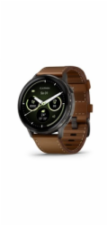 Garmin Venu 4 (45 mm) Slate / Černý silikonový řemínek a Hnědý kožený řemínek, EU