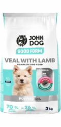 JOHN DOG Junior Good Form Veal with lamb - suché krmivo pro psy - 3kg