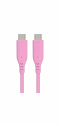 PREMIUMCORD Kabel USB-C na USB-C, 60W, 480Mbps, silikonový, růžový, 1,5m