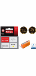 Activejet Inkoust ACC-521YN (náhradní inkoust Canon CLI-521Y; Supreme; 10 ml; žlutý)