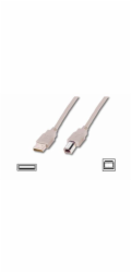 Digitus USB kabel A/samec na B-samec, 2x stíněný, béžový, 1,8m 