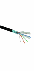 Solarix Kabel FTP PE drát c6 venkovní, 500m/špulka černý, SXKD-6-FTP-PE