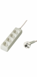 PREMIUMCORD Prodlužovací přívod 230V 3m, 4 zásuvky, bílá