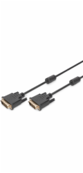 Digitus připojovací kabel DVI-D(24+1), Stíněný, DualLink, Černý, 1m