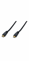 DIGITUS HDMI 3D propojovací kabel s integrovaným zesilovačem,10m, AWG28, 2x stínění, M/M, UL, zlacené konektory, černý
