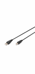 Digitus USB kabel A/samec na B/samec, 2x stíněný, černý, 1,8m