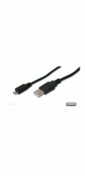 Digitus USB 2.0 kabel USB A samec na USB micro B samec, 2x stíněný, Měď, 3m