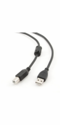 GEMBIRD Kabel USB 2.0 A-B propojovací 1,8m Premium (černý, ferit, zlacené kontakty)