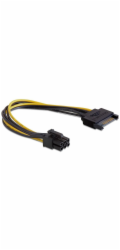 DeLOCK kabel napájecího adaptéru 15pin SATA > 6pin PCIe