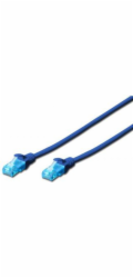 Digitus Patch Cable, UTP, CAT 5e, AWG 26/7, modrý 0,5m, 1ks
