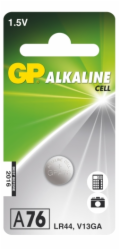 GP baterie LR44 (A76) 1.5V alkalická, 125mAh