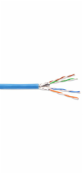 DIGITUS Instalační kabel CAT 6A U-FTP, 500 MHz Eca (EN 50575), AWG 23/1, papírová krabička 100 m, simplex, barva modrá