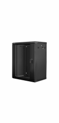 LANBERG 19" RACKOVÁ SKŘÍŇ PRO MONTÁŽ NA STĚNU 18U/600X450 (FLAT PACK) S PROSKLENÝMI DVEŘMI ČERNÁ V2