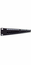 Digitus Patch panel 19'' 24x RJ45, úroveň LSA, kat. 6, nestíněný, 1U, kabelové vedení, popisovací pole, černý