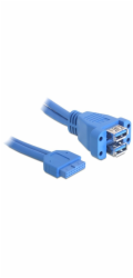 Delock kabel USB 3.0 pin konektor samice > 2 x USB 3.0-A samice