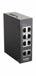 D-Link DIS 100E-8W - Přepínač - neřízený - 8 x 10/100 - lze montovat na konzolu DIN, pro připevnění na zeď - DC napájení