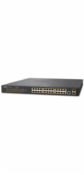 Planet GS-4210-24P2S Planet GS-4210-24P2S PoE switch L2/L4, 24x 1000Base-T, 2x SFP, Web/SNMPv3, VLAN,ext 10Mb/s, 802.3at-300W