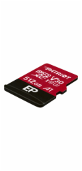 Patriot microSDXC class 10 512 GB PEF512GEP31MCX Patriot V30 A1/micro SDXC/512GB/100MBps/Class 10/+ Adaptér