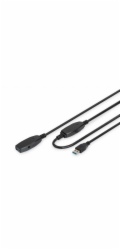USB 3.0 SuperSpeed ??USB A/USB A/M/Active Black 10m kabel