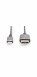 Digitus USB-C - HDMI kabelový adaptér, 1,8 m 4K/30 Hz, černý, kovový kryt