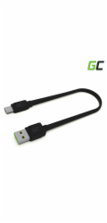 USB kabel Green Cell GCmatte USB-C Plochý kabel 25 cm s rychlým nabíjením