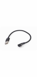 Gembird kábel nabíjací Lightning 8-pin (M) 90° na USB 2.0 (M), 0.2 m, čierny