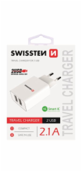 Swissten Síťový Adaptér Smart Ic 2X Usb 2,1A Power Bílý