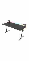 Genesis Holm 510 RGB - herní stůl s RGB podsvícením, 160x75cm, 3xUSB 3.0, bezdrátová nabíječka