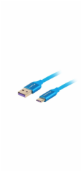 Lanberg CA-USBO-21CU-0010-BL USB-C (M) na USB-A (M), 1m, modrý LANBERG USB-C (M) na USB-A (M) 2.0 kabel 1m, modrý, (Huawei 5A)