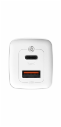Rychlonabíječka do sítě Baseus GaN2 Lite USB+USB-C 65W bílá
