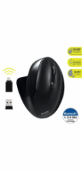 PORT vertikální bezdrátová ergonomická myš, BT, 2,4 GHz, USB-A/C, pro praváky, černá