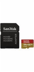 SanDisk micro SDXC karta 128GB Extreme Action Cams and Drones (190 MB/s Class 10, UHS-I U3 V30) + adaptér