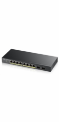 Zyxel GS1900-10HP v2 10-port Desktop Gigabit Web Smart PoE Switch, 8x gigabit PoE RJ45, 2x SFP, 70W PoE budget, fanless