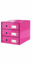 LEITZ Zásuvkový box  Click&Store, 3 zásuvky, růžová