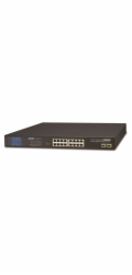 Planet GSW-1820VHP PoE switch, 16x1Gb + 2xSFP 1Gb, LCD, VLAN, extend mód 10Mb-250m, 802.3at 30/300W