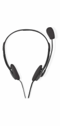NEDIS headset CHST100BK/ drátová sluchátka + mikrofon/ 2x 3,5 mm jack/ kabel 2 m/ černý