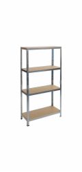 Regál kovový 1800x900x450 mm montovaný 4 police, max. 175 kg