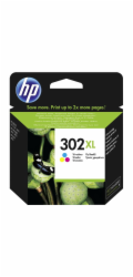 HP inkoustová kazeta 302XL tricolor CMY F6U67AE originál