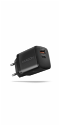 AXAGON ACU-PQ30, Sil nabíječka do sítě 30W, 2x port (USB-A + USB-C), PD3.0/PPS/QC4+/SFC/AFC/Apple, černá
