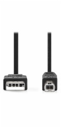 Nedis CCGL60100BK30 USB na USB-B 3m USB 2.0, zástrčka A - zástrčka B, 3m, černý NEDIS kabel USB 2.0/ zástrčka USB-A - zástrčka USB-B/ k tiskárně apod./ černý/ bulk/ 3m