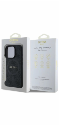 Guess Guess GUHMP16XG4GFRK pevný kryt pro iPhone 16 Pro Max 6.9 černý/černý 4G kroužek klasické logo MagSafe