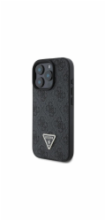 Guess Guess GUHCP16XP4TDPK iPhone 16 Pro Max 6.9 černý/černý pevný kožený kryt s trojúhelníkovým magnetem MagSafe 4G