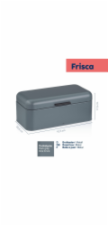 Chlebník Frisca kov, šedá 42,5x22,5x17,5 cm KL-12840