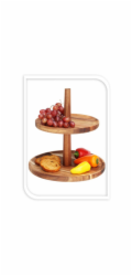 Etažér dvoupatrový 23 cm Akát KO-210001360