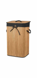 Koš na prádlo bambus 40x30x60 cm hnědá/černá KO-KR9000070