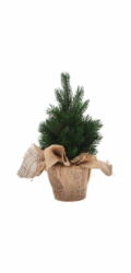 Vánoční dekorace stromek v jutovém pytli 30 cm KO-317910020