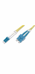DIGITUS Fiber Optic Patch Cord, LC to SC, Singlemode 09/125 µ, Duplex Length 2m