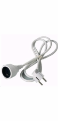 PREMIUMCORD Prodlužovací přívod 230V 2m, 1 zásuvka (M/F) bílá