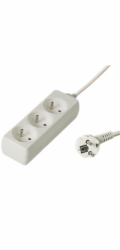 PREMIUMCORD Prodlužovací přívod 230V 2m, 3 zásuvky, bílá