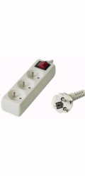 PREMIUMCORD Prodlužovací přívod 230V 10m, 3 zásuvky + vypínač, bílá